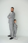 Elegancki garnitur JACK dla TATY czarno-biała pepitka