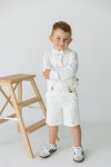 Eleganckie krótkie spodenki KASJAN ecru dla chłopca 