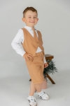 Eleganckie krótkie spodenki KASJAN karmel dla chłopca