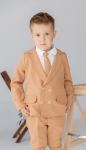 Elegancka marynarka KASJAN karmel dla chłopca 