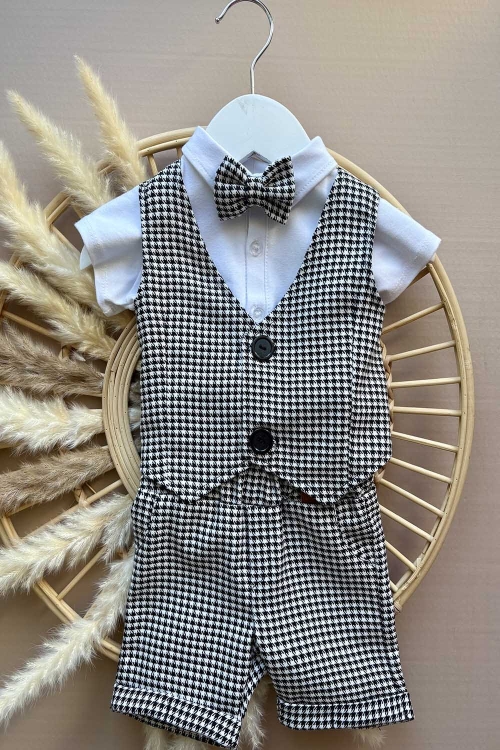 elegancki zestaw letnie w pepitkę na chrzest.jpg