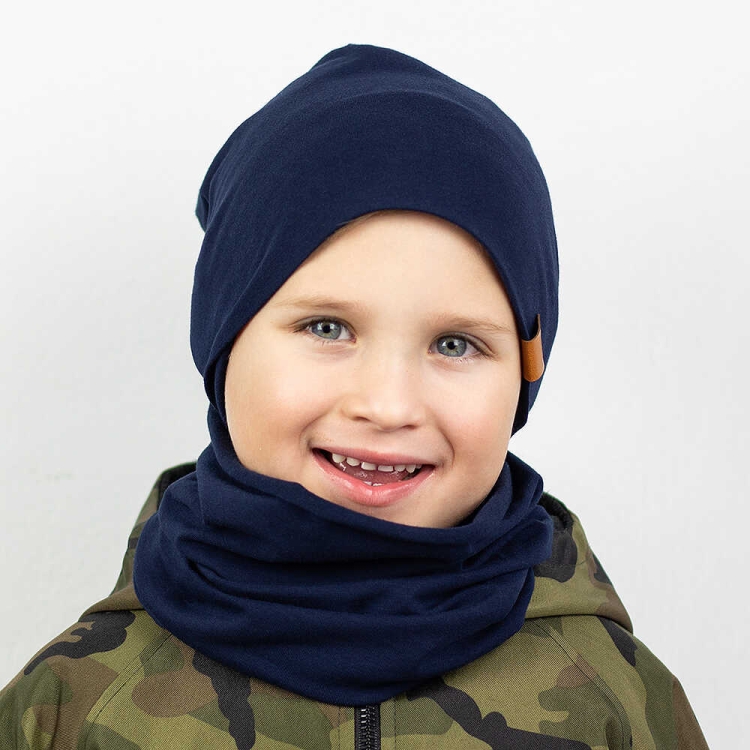 granatowy komin dla chłopca