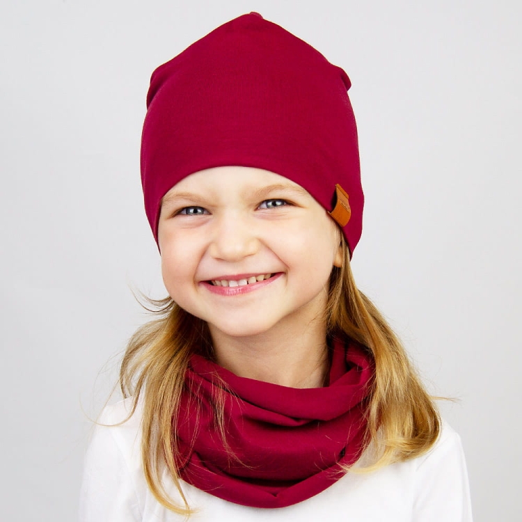 bordowa czapka dla dziewczynki Alex w zestawie z kominem.jpg